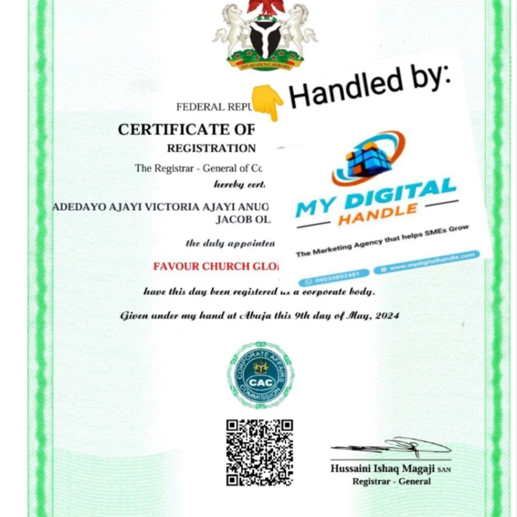 NGO or church registration with CAC - mydigitalhandle